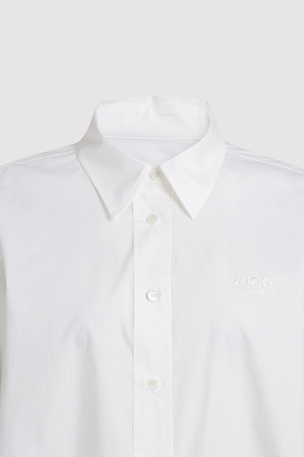 LUCKY CHOUETTE - 블라우스 - Embroidery Point Cotton Shirt Blouse (white)