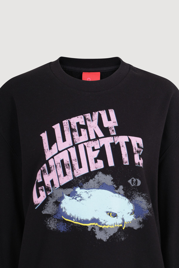 LUCKY CHOUETTE - 스웻셔츠 - Chouette Point Sweat T-shirt (black)