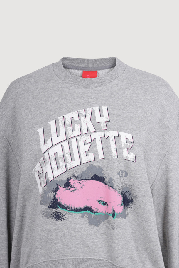 LUCKY CHOUETTE - 스웻셔츠 - Chouette Point Swea T-shirt (melange grey)