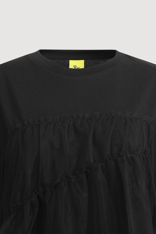 LUCKY CHOUETTE - 반소매 티셔츠 - Mesh Point Half Sleeve T-shirt (black)