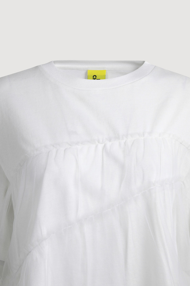 LUCKY CHOUETTE - 반소매 티셔츠 - Mesh Point Half Sleeve T-shirt (white)