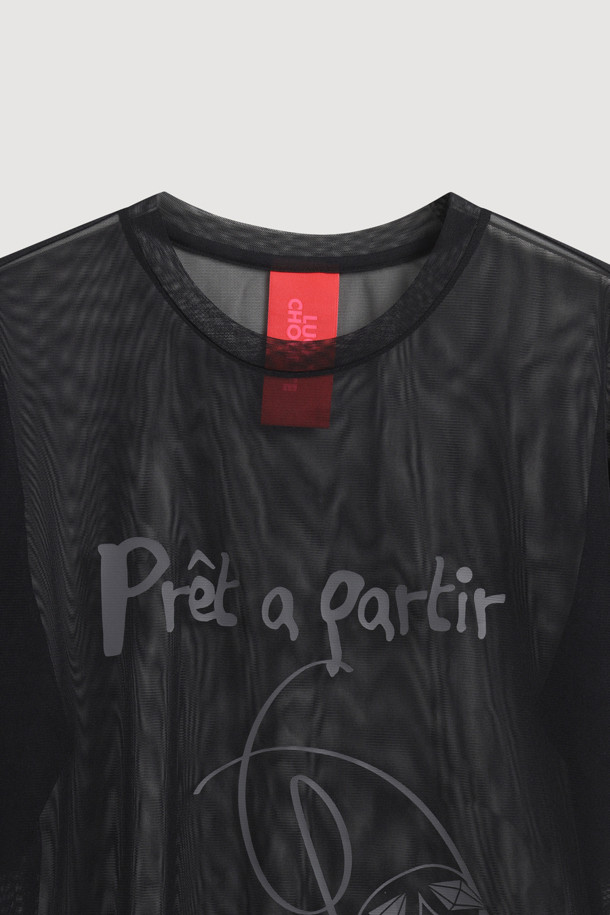 LUCKY CHOUETTE - 반소매 티셔츠 - Chouette Point Mesh Half Sleeve T-shirt (black)