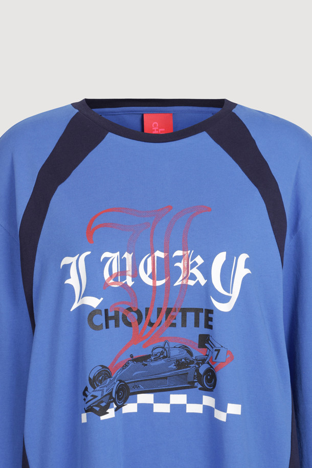 LUCKY CHOUETTE - 긴소매 티셔츠 - Coloring Point Long-sleeve T-shirt (blue)