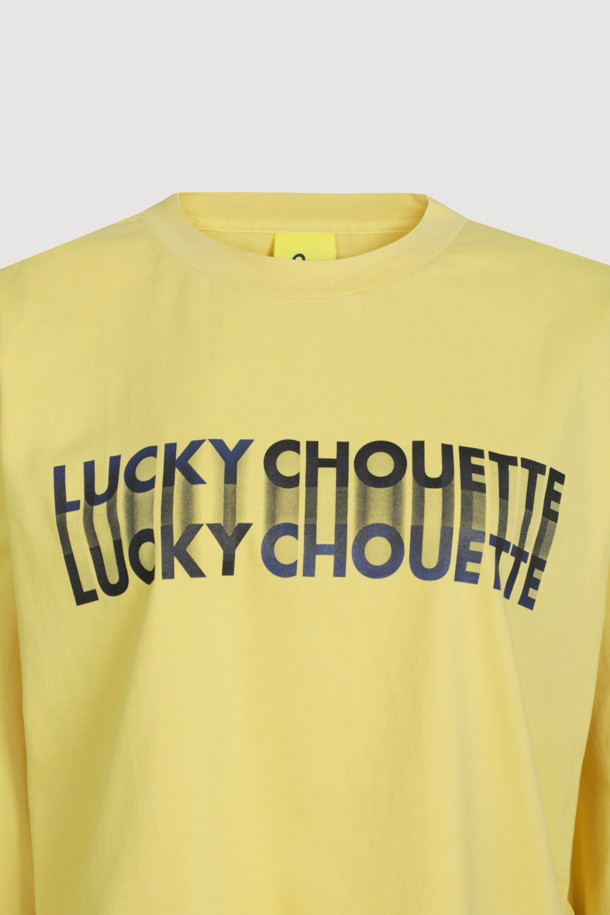 LUCKY CHOUETTE - 긴소매 티셔츠 - Printed Cropped Long-sleeved T-shirt (yellow)