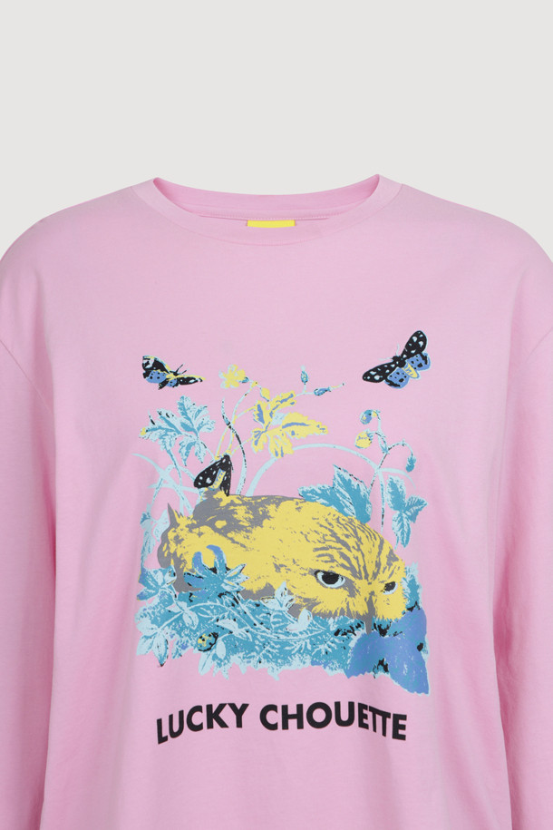 LUCKY CHOUETTE - 긴소매 티셔츠 - Chouette Point Long Sleeve T-shirt (pink)