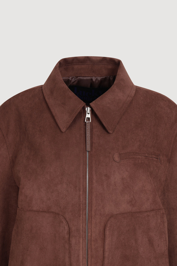 LUCKY CHOUETTE - 점퍼 - Suede Blouson Jumper (brown)