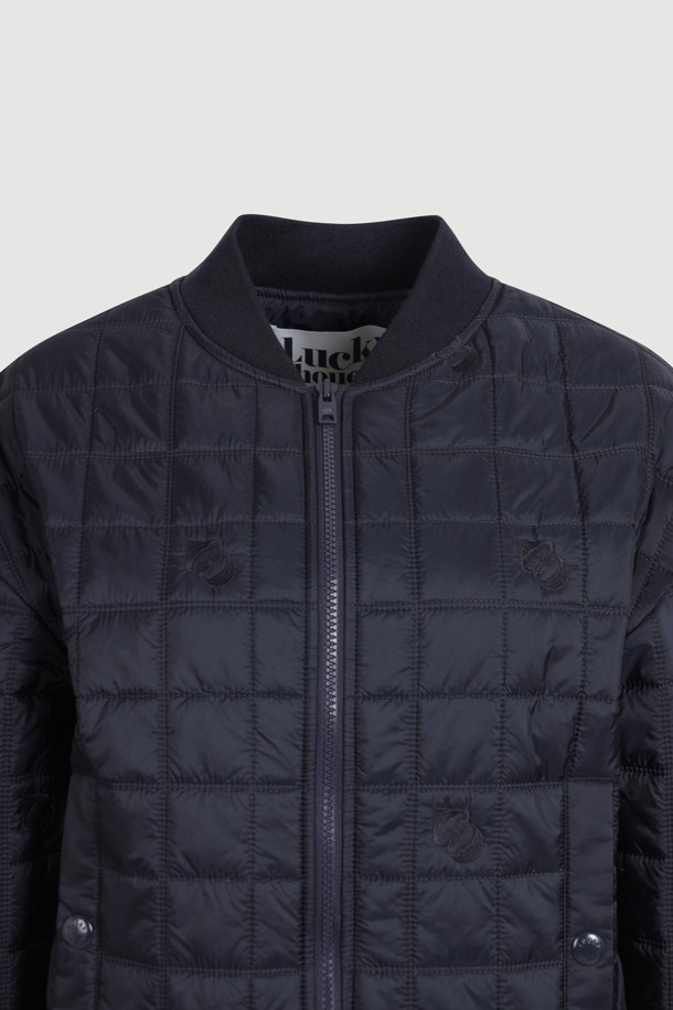 LUCKY CHOUETTE - 패딩 - Emblem Quilting Padded Jumper (dark navy)