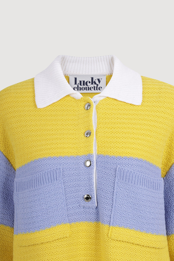 LUCKY CHOUETTE - 스웨터 - Stripe Terry Knit Pullover (yellow)