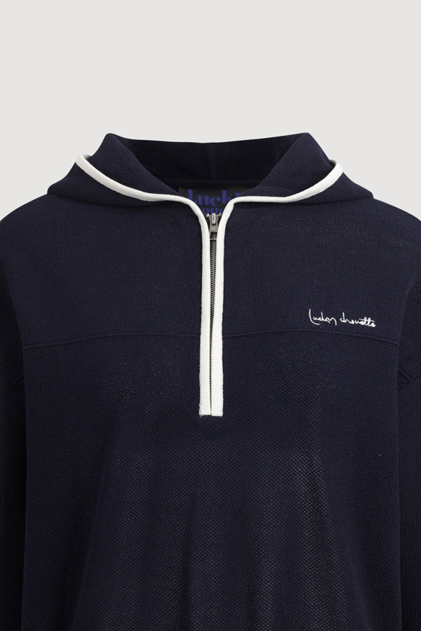 LUCKY CHOUETTE - 스웨터 - Zip Up Hood Pullover (dark navy)