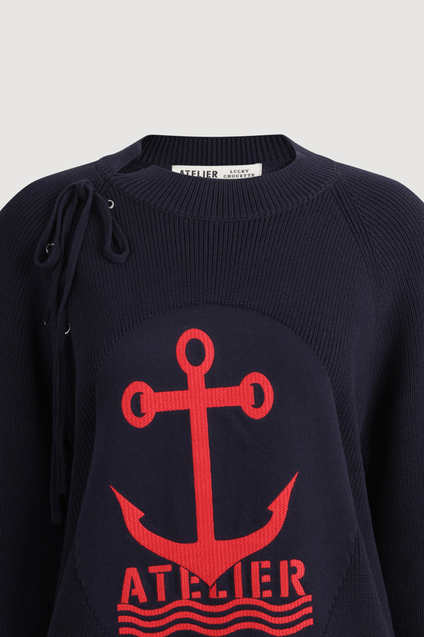 LUCKY CHOUETTE - 스웨터 - [Atelier] Big Anchor Point Pullover (dark navy)