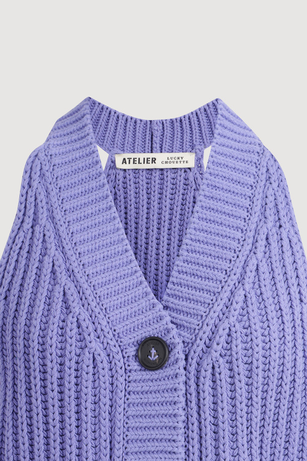 LUCKY CHOUETTE - 베스트 - [Atelier] 5GG Knit Vest (violet)