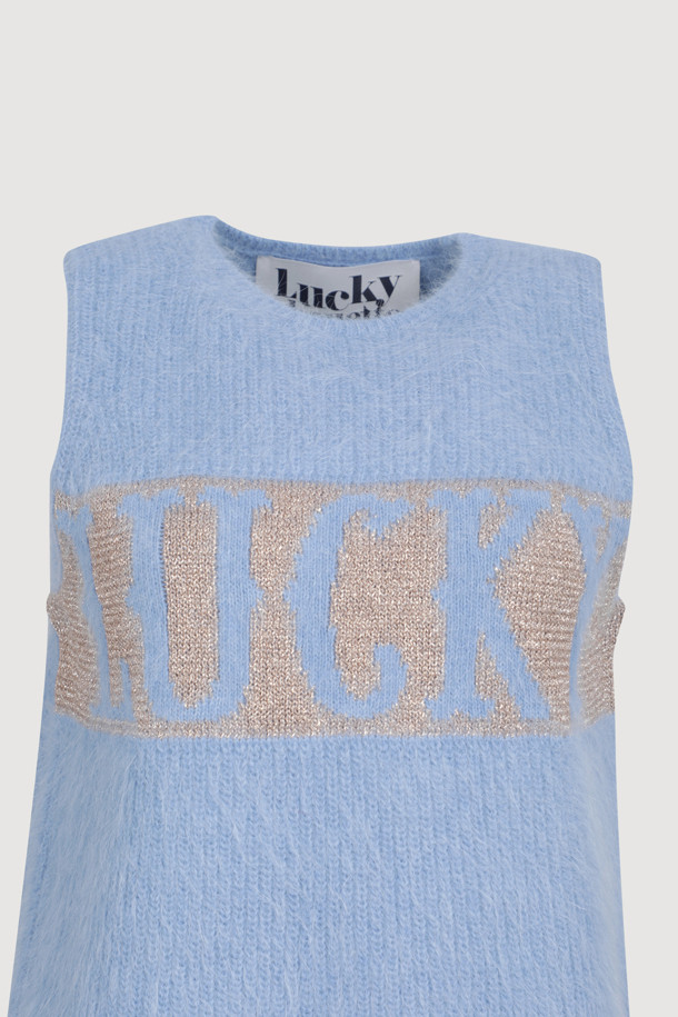 LUCKY CHOUETTE - 스웨터 - [Holiday Edition] Angora Sleeveless Knit Pullover (blue)