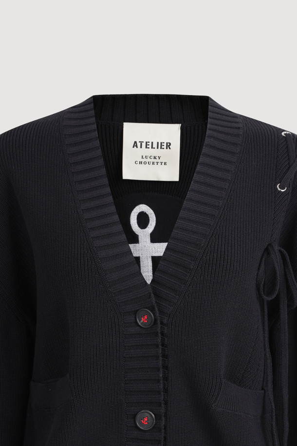 LUCKY CHOUETTE - 가디건 - [Atelier] Back Anchor Point Cardigan (black)