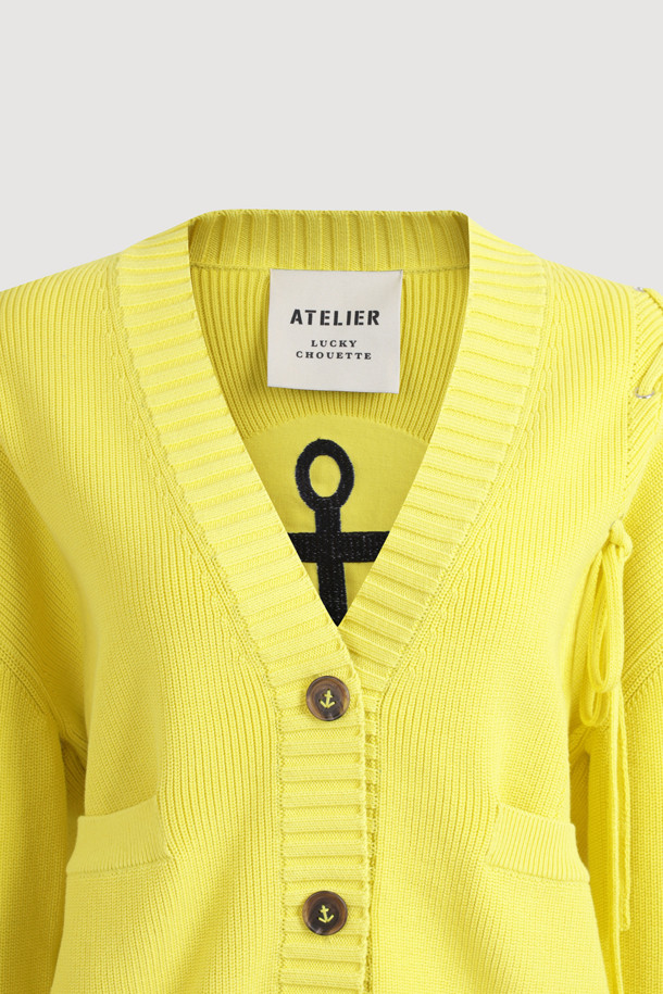 LUCKY CHOUETTE - 가디건 - [Atelier] Back Anchor Point Cardigan (yellow)