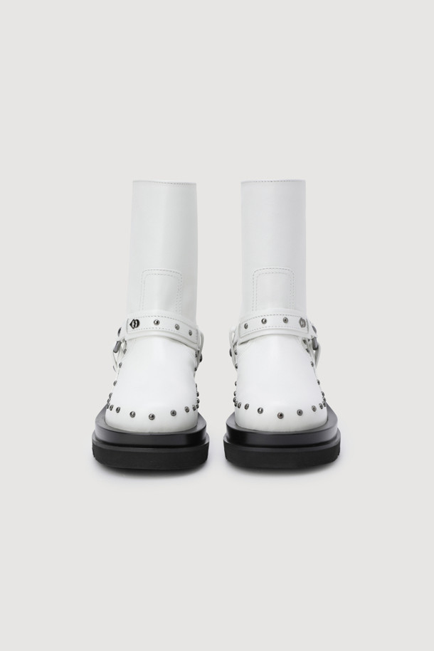 LUCKY CHOUETTE - 스니커즈 - Stud Short Boots (white)