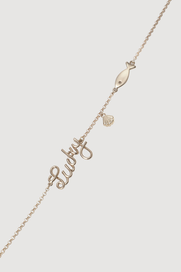 LUCKY CHOUETTE - 목걸이 - A-Lucky Lettering Necklace (gold)