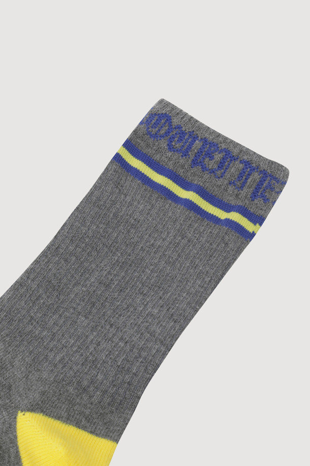 LUCKY CHOUETTE - 양말 - Lettering Socks (melange grey)