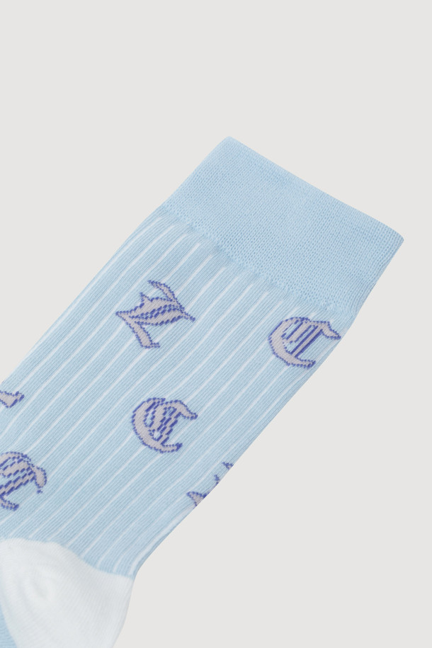 LUCKY CHOUETTE - 양말 - Lettering Jacquard Socks (mint)