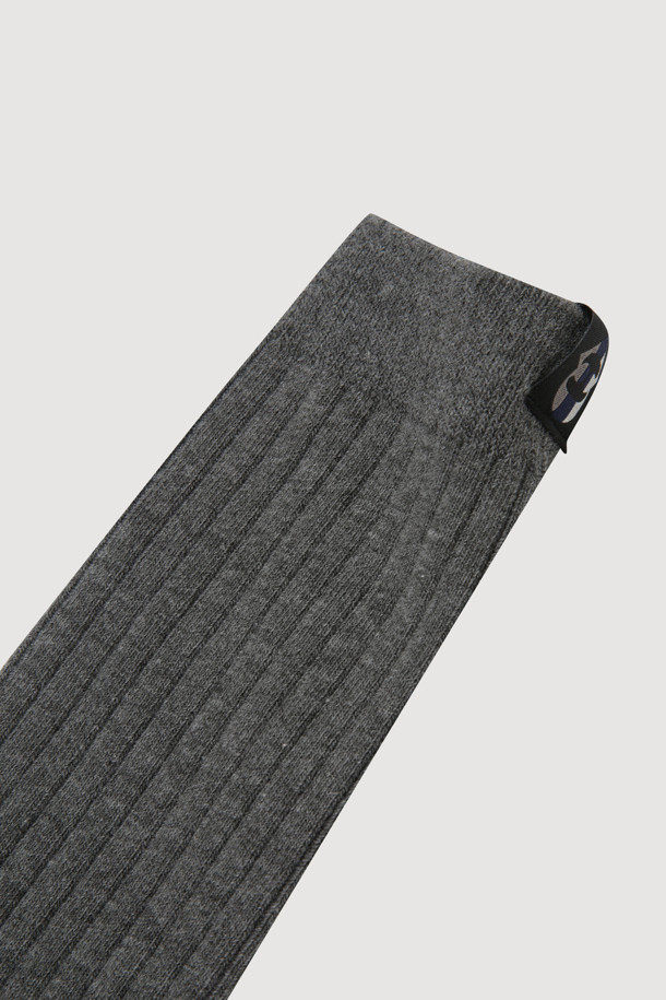 LUCKY CHOUETTE - 양말 - Basic Ribbed Socks (dark grey)