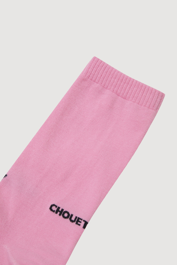 LUCKY CHOUETTE - 양말 - Lettering Basic Socks (pink)