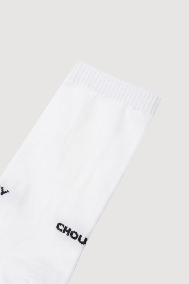 LUCKY CHOUETTE - 양말 - Lettering Basic Socks (white)