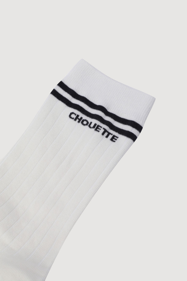 LUCKY CHOUETTE - 양말 - Ankle Ringle Ribbed Socks(ivory)