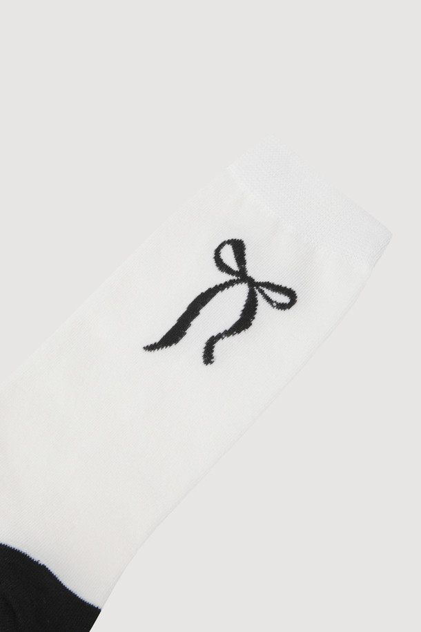 LUCKY CHOUETTE - 양말 - Ribbon Point Socks(white)
