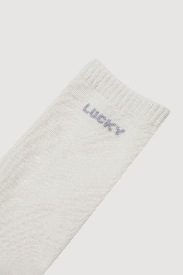 LUCKY CHOUETTE - 양말 - Lettering Point Socks(white)