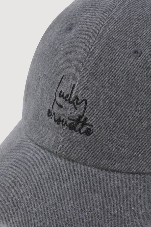 LUCKY CHOUETTE - 모자 - Vintage Lettering Washing Ball Cap (grey)