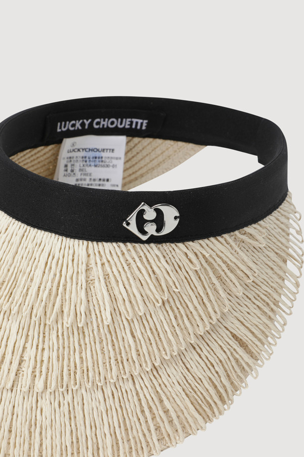 LUCKY CHOUETTE - 모자 - Emblem Point Raphia Sun Cap(light beige)