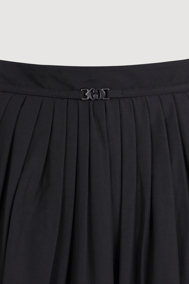 LUCKY CHOUETTE - 스커트/팬츠 - Pleats A-line Midi Skirt (black)