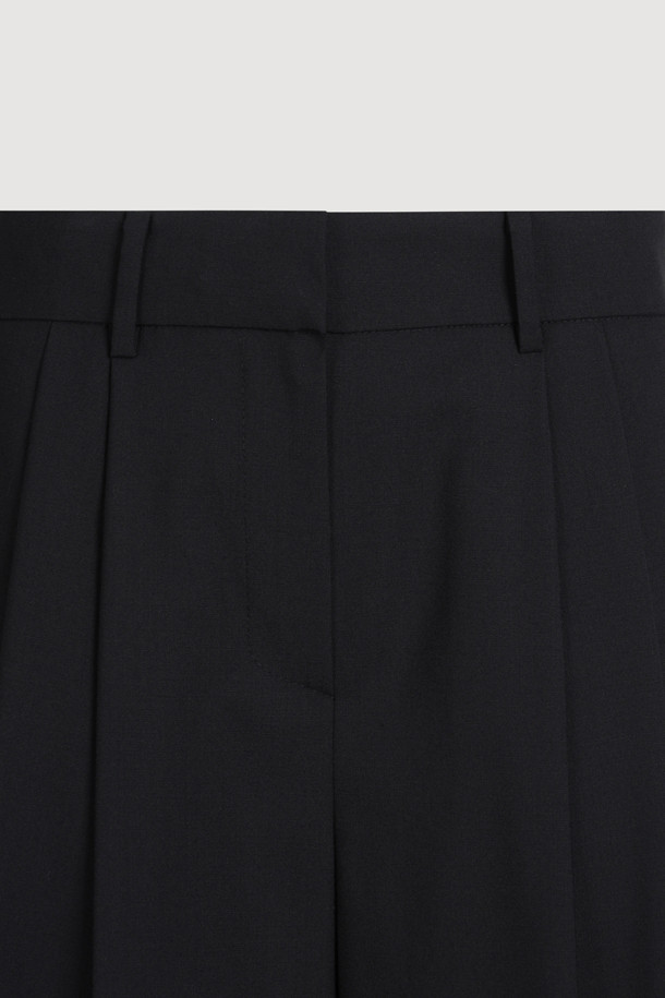 LUCKY CHOUETTE - 스커트/팬츠 - Two Tuck Wide Pants (black)