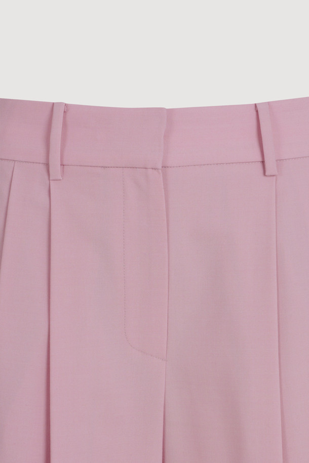 LUCKY CHOUETTE - 스커트/팬츠 - Two Tuck Wide Pants (pink)