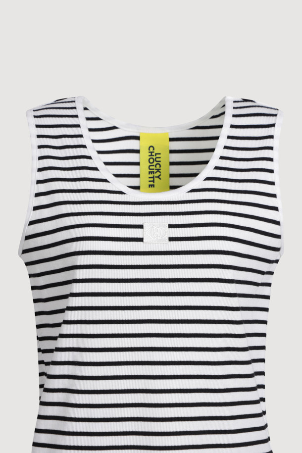 LUCKY CHOUETTE - 티셔츠 - Stripe Sleeveless T-shirt (ivory)