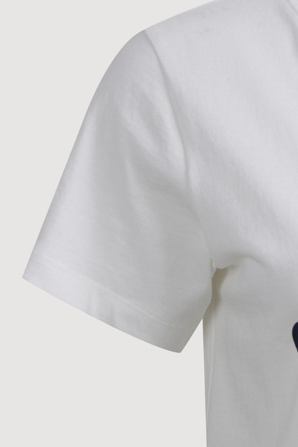 LUCKY CHOUETTE - 반소매 티셔츠 - Chouetties by LUCKY CHOUETTE_Lettering Slim Fit Half Sleeve T-shirt (white)