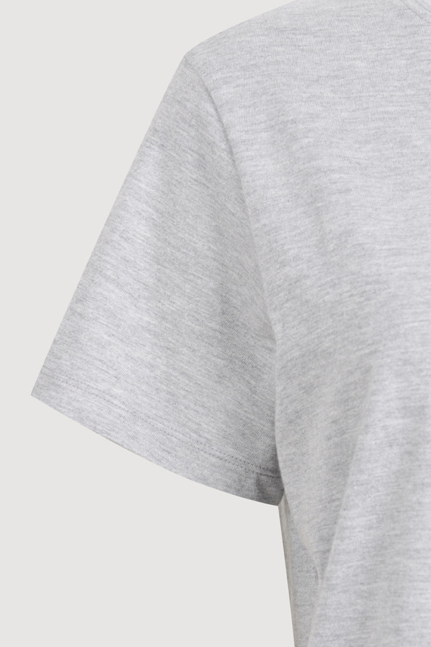 LUCKY CHOUETTE - 반소매 티셔츠 - Chouetties by LUCKY CHOUETTE_Ribbon Point Half Sleeve T-shirt (melange grey)