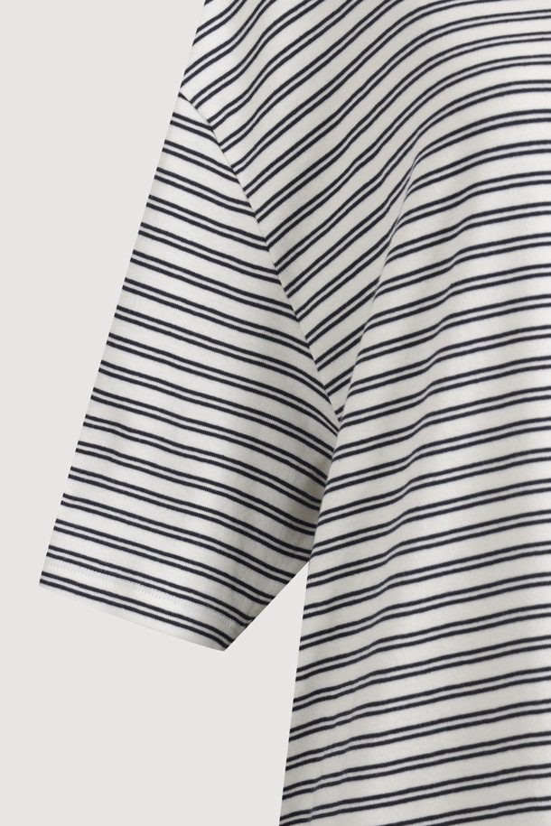 LUCKY CHOUETTE - 반소매 티셔츠 - Chouetties by LUCKY CHOUETTE_Stripe Pique Half Sleeve T-shirt (dark navy)