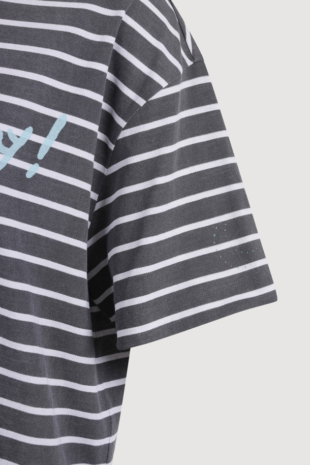 LUCKY CHOUETTE - 반소매 티셔츠 - Chouetties by LUCKY CHOUETTE_Lettering Basic Fit Half Sleeve T-shirt (grey)