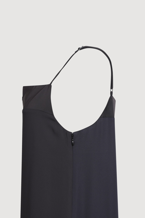 LUCKY CHOUETTE - 민소매 원피스 - Color Block Slip Dress (black)