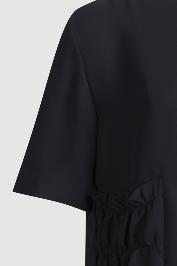 LUCKY CHOUETTE - 자켓 - Poly Half Sleeve Crop Jacket (black)