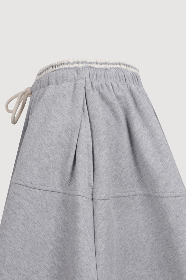 LUCKY CHOUETTE - 미니스커트 - [Re-Order] Jersey Banding Mini  Skirt (melange grey)