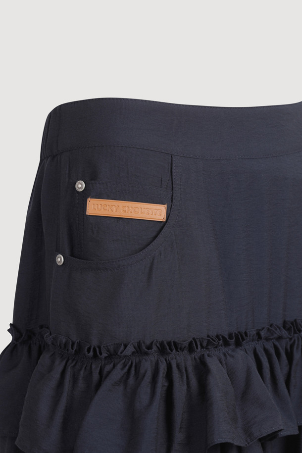 LUCKY CHOUETTE - 롱스커트 - Shirring Stripe Back Banding Long Skirt