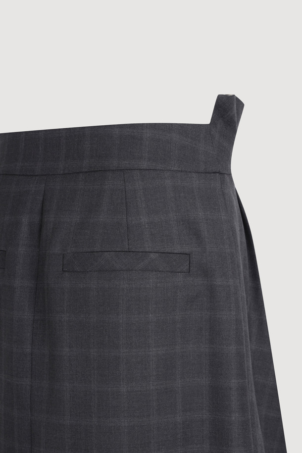 LUCKY CHOUETTE - 미니스커트 - [Atelier] Obi Point Check Mini Skirt (grey)