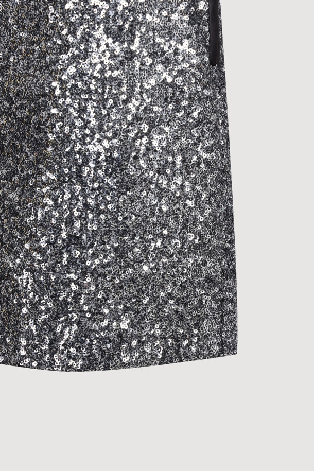 LUCKY CHOUETTE - 미니스커트 - [Holiday Edition] Spangled Mini Skirt (silver)