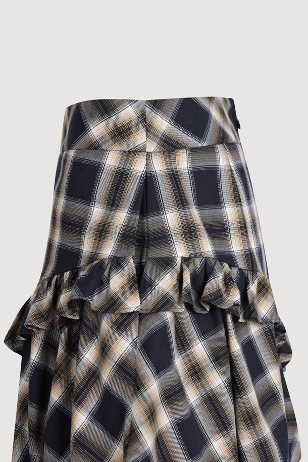 LUCKY CHOUETTE - 미니스커트 - Shirring Check Mini Skirt (multi color)