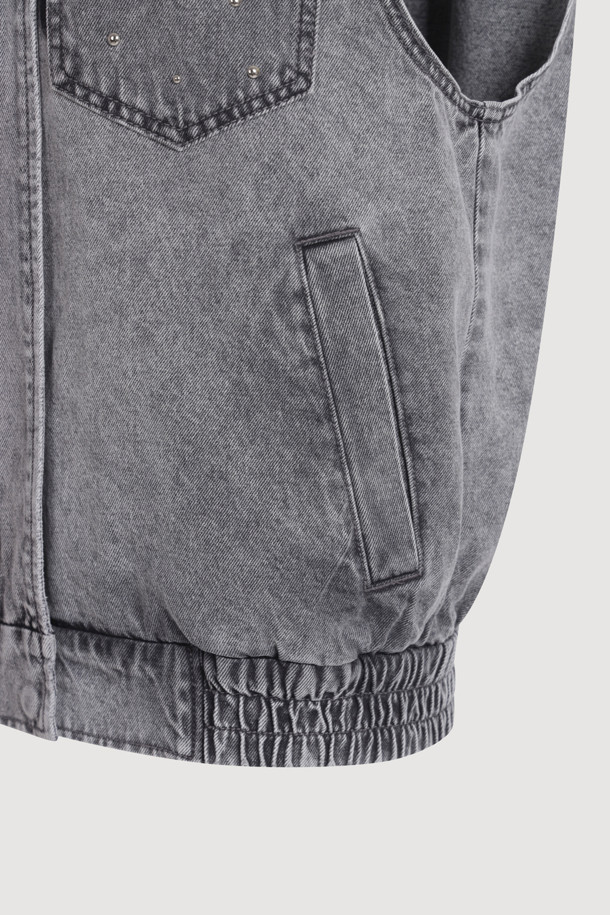 LUCKY CHOUETTE - 베스트 - Pocket Point Denim Vest (grey)