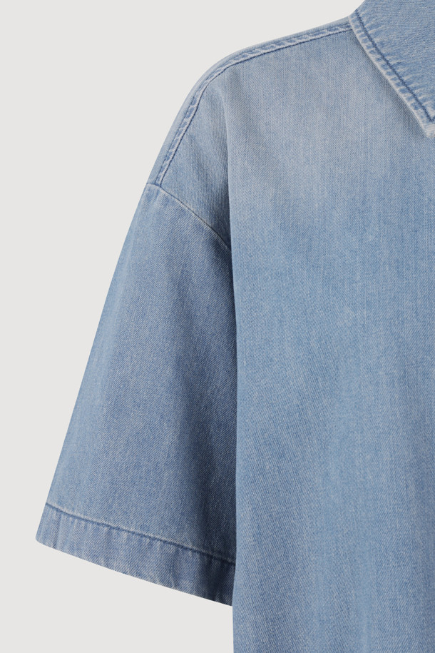 LUCKY CHOUETTE - 블라우스 - [Re-Order] Denim Shirt Blouse (blue)