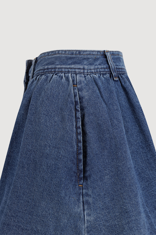 LUCKY CHOUETTE - 데님 - [Atelier] Denim Volume Mini Skirt (blue)