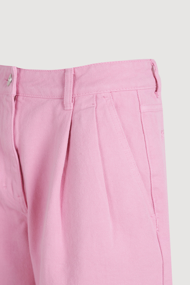 LUCKY CHOUETTE - 데님 - Two-tuck Dying Denim Pants (pink)