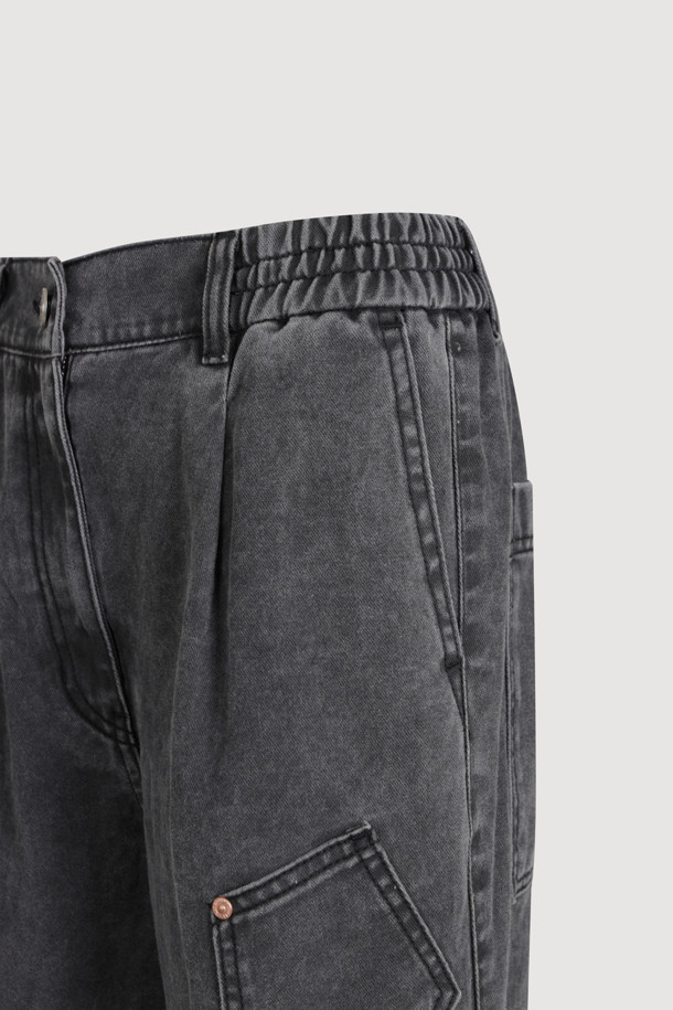 LUCKY CHOUETTE - 롱/미디팬츠 - Out Pocket Jogger Denim Pants (grey)